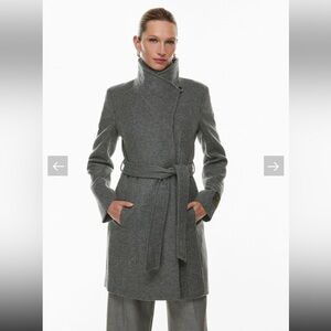 Babaton  The Connor Coat Heather Charcoal  Gray SZ  XS Cashmere Wool  Blend